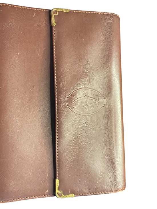 Cartier Handbags - Vintage Must de Cartier Burgundy Leather Clutch Pouch with Authenticity Card